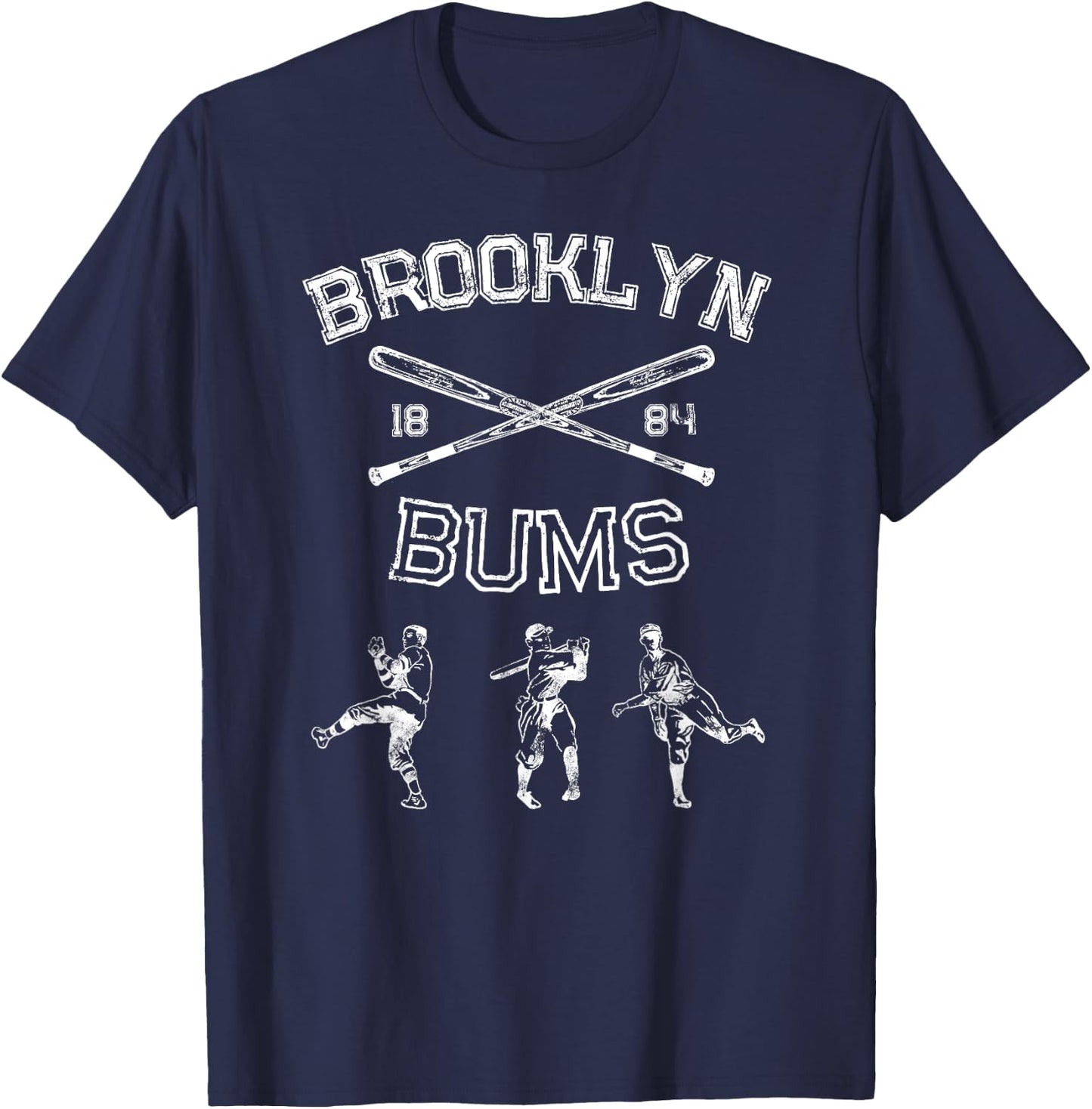 Classic Brooklyn Bums New York Baseball Fan Retro Vintage T-Shirt - T-Shirt | Navy