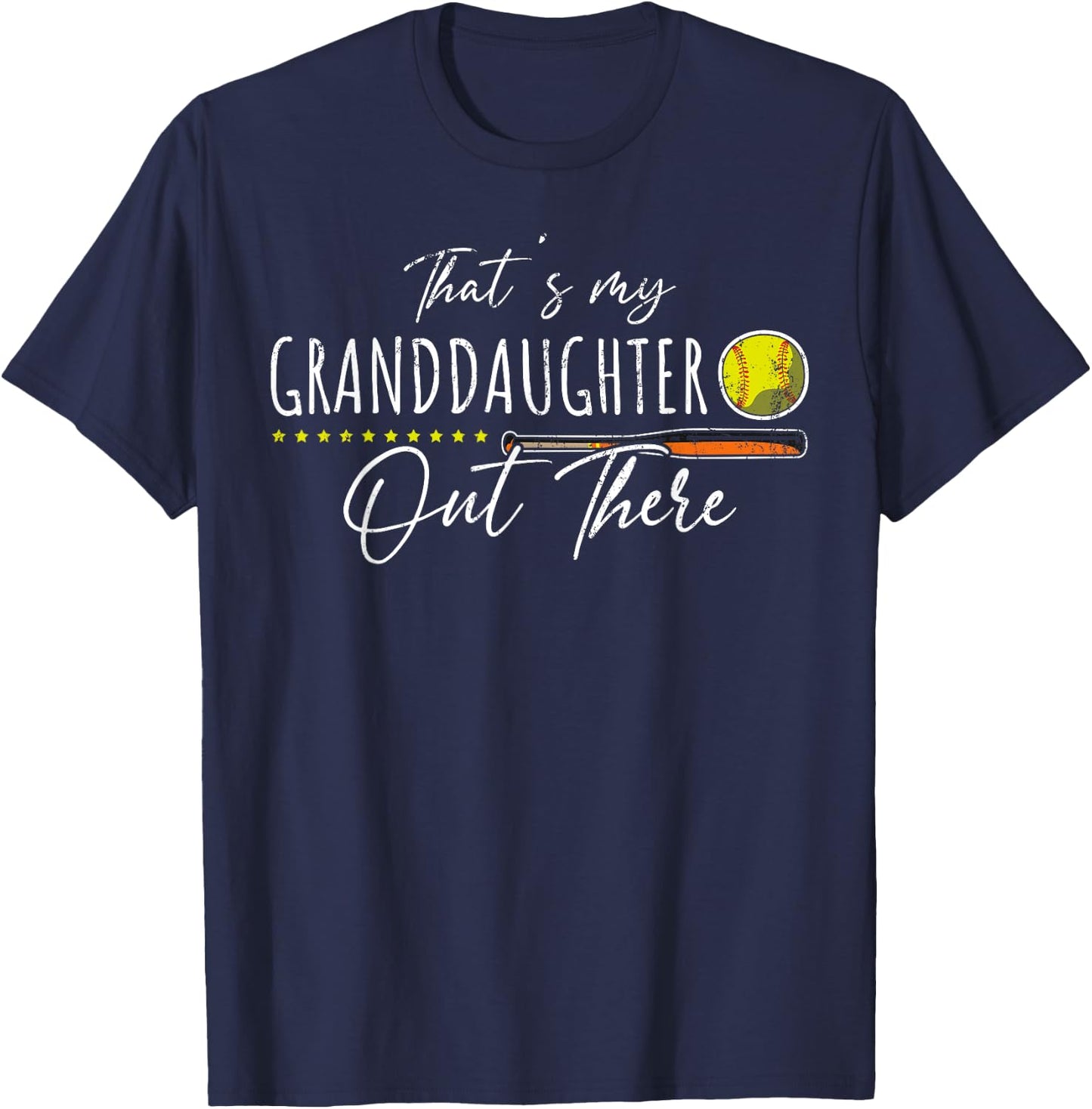 American Sport Softball Player Proud Grandparents Softball T-Shirt - T-Shirt | Navy