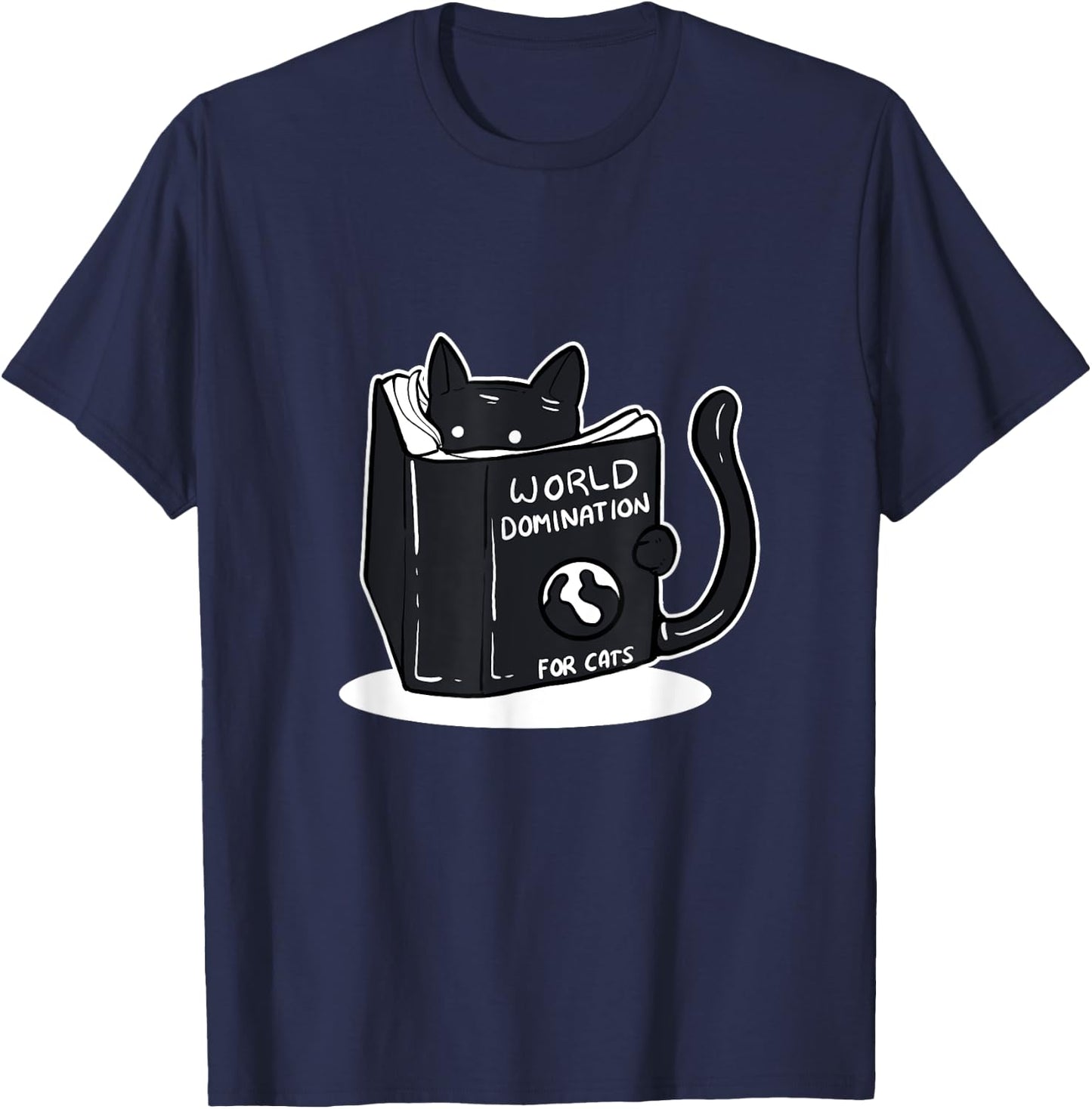 Funny World Domination Cat Person T-Shirt - T-Shirt | Navy