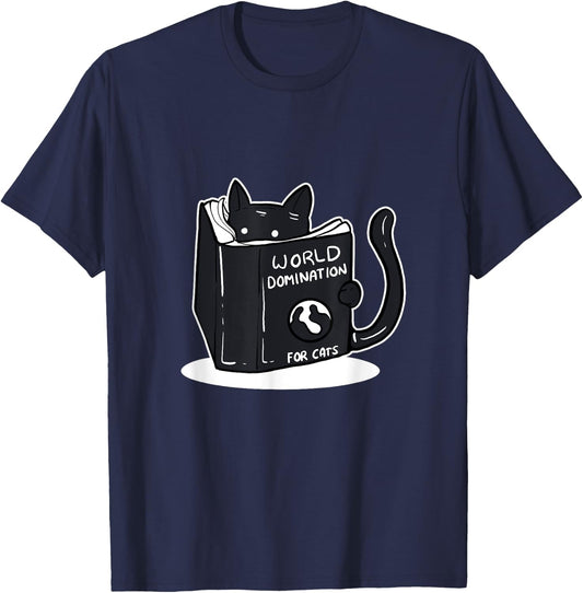 Funny World Domination Cat Person T-Shirt - T-Shirt | Navy