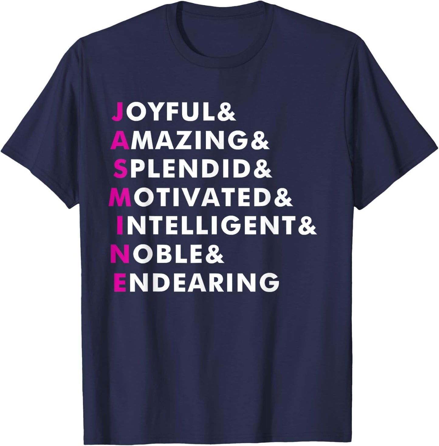 Jasmine Name Shirt Personalized Gift T-Shirt - T-Shirt | Navy