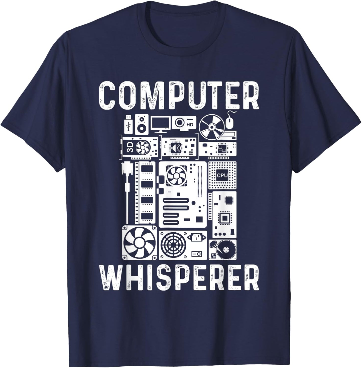 Funny Computer Geek Tech Nerd Gift Men Women Cool Support T-Shirt - T-Shirt | Navy