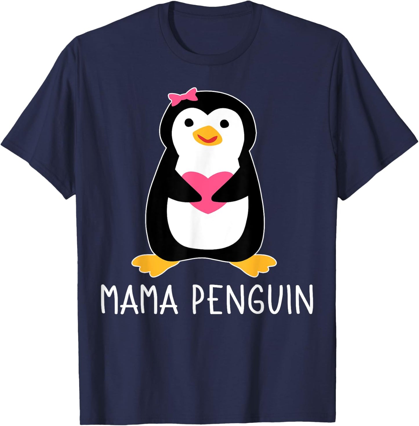 Penguin Mama Flightless Bird Lover Mother's Day Mommy Mom T-Shirt - T-Shirt | Navy