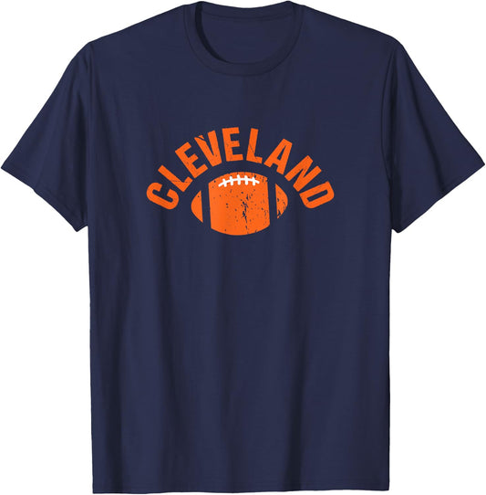 Cleveland Vintage Football Classic Cleveland OH Locals T-Shirt - T-Shirt | Navy