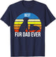 Best Fur Dad Ever Vintage Retro Dog and Cat Owner Funny T-Shirt - T-Shirt | Navy