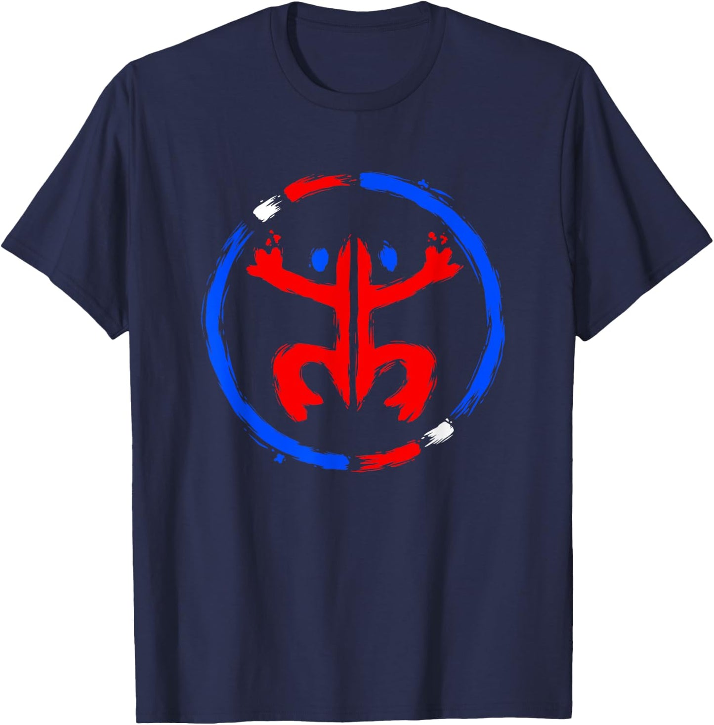 Puerto Rico Coqui Frog Taino - Boricua Brush Style T-Shirt - T-Shirt | Navy