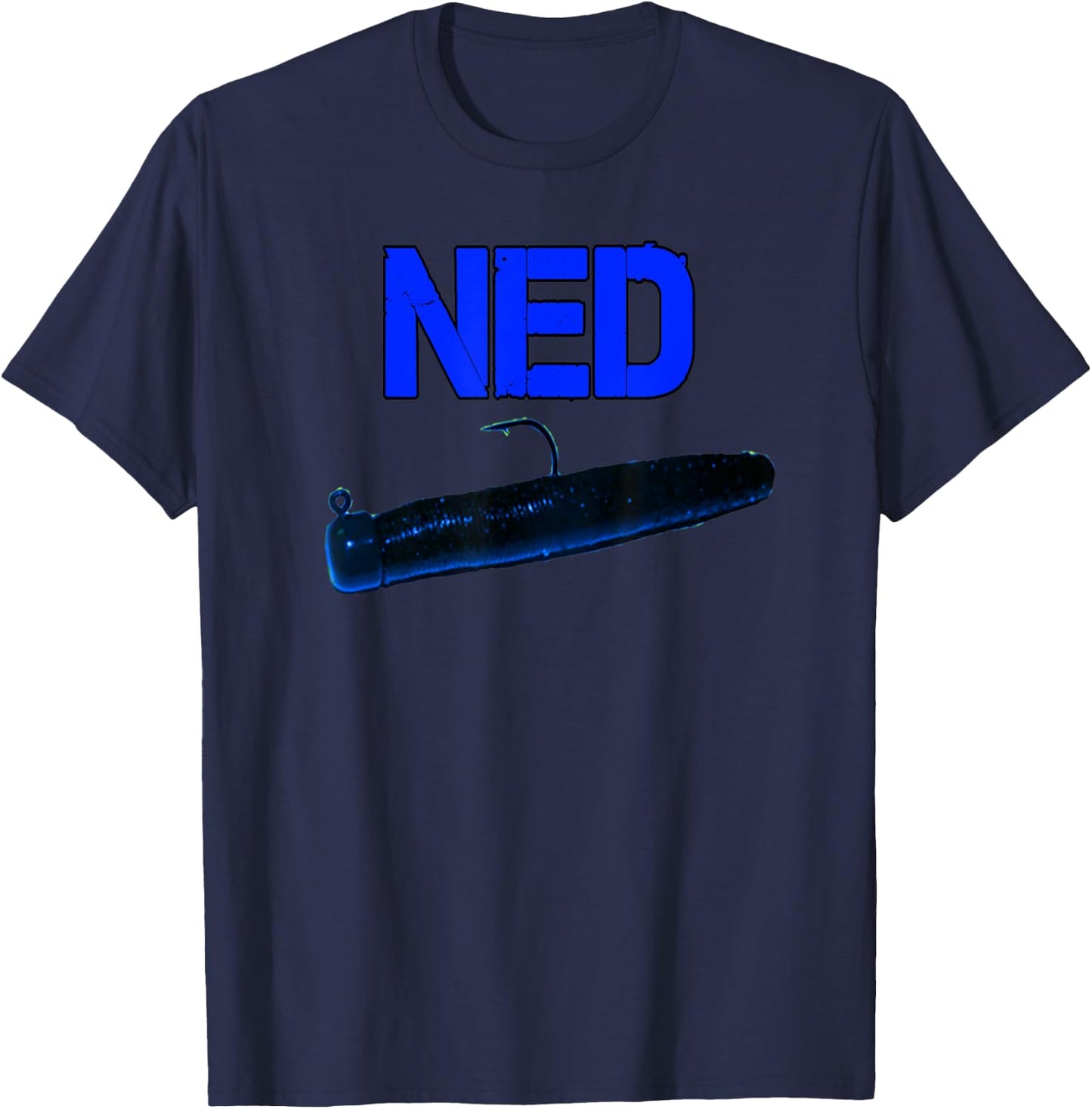 NED Rig Bass Fishing Jigs Apparel For Fishermen By Black Fly T-Shirt - T-Shirt | Navy
