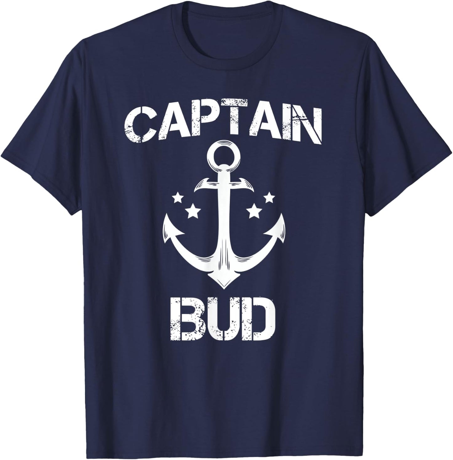 CAPTAIN BUD Funny Birthday Personalized Name Boat Gift T-Shirt - T-Shirt | Navy