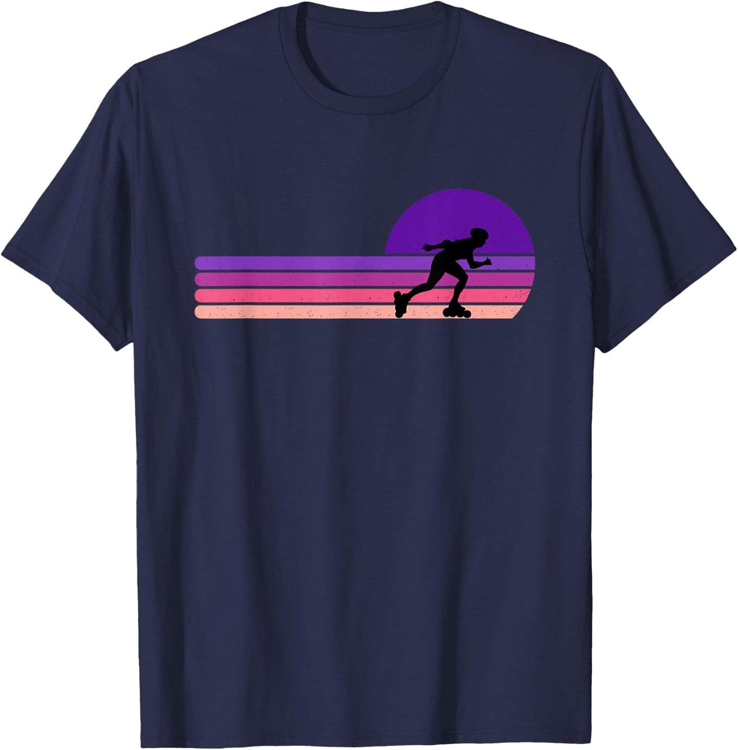Rollerblading Funny Girly Retro Vintage Gift T-Shirt - T-Shirt | Navy