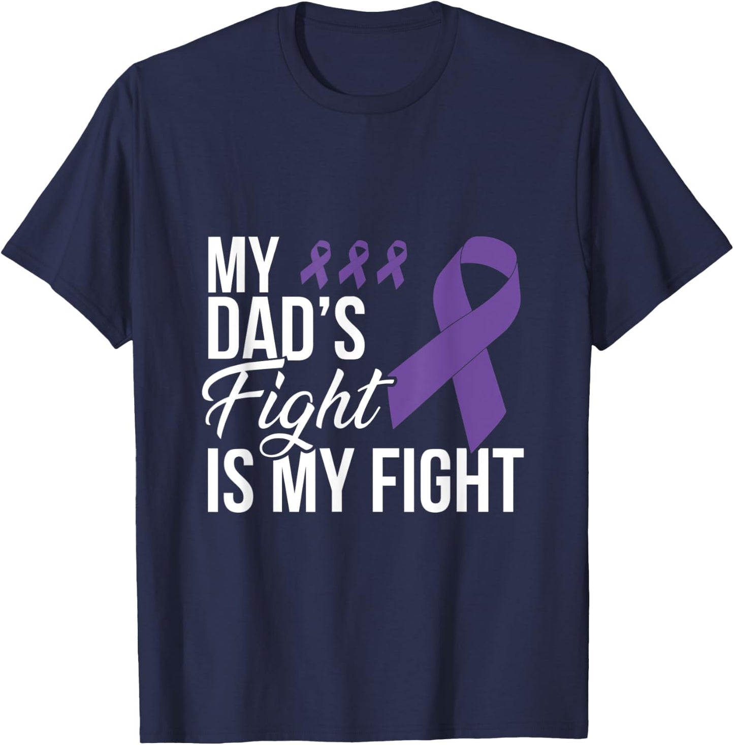 Leiomyosarcoma Fight Cancer Ribbon T-Shirt - T-Shirt | Navy