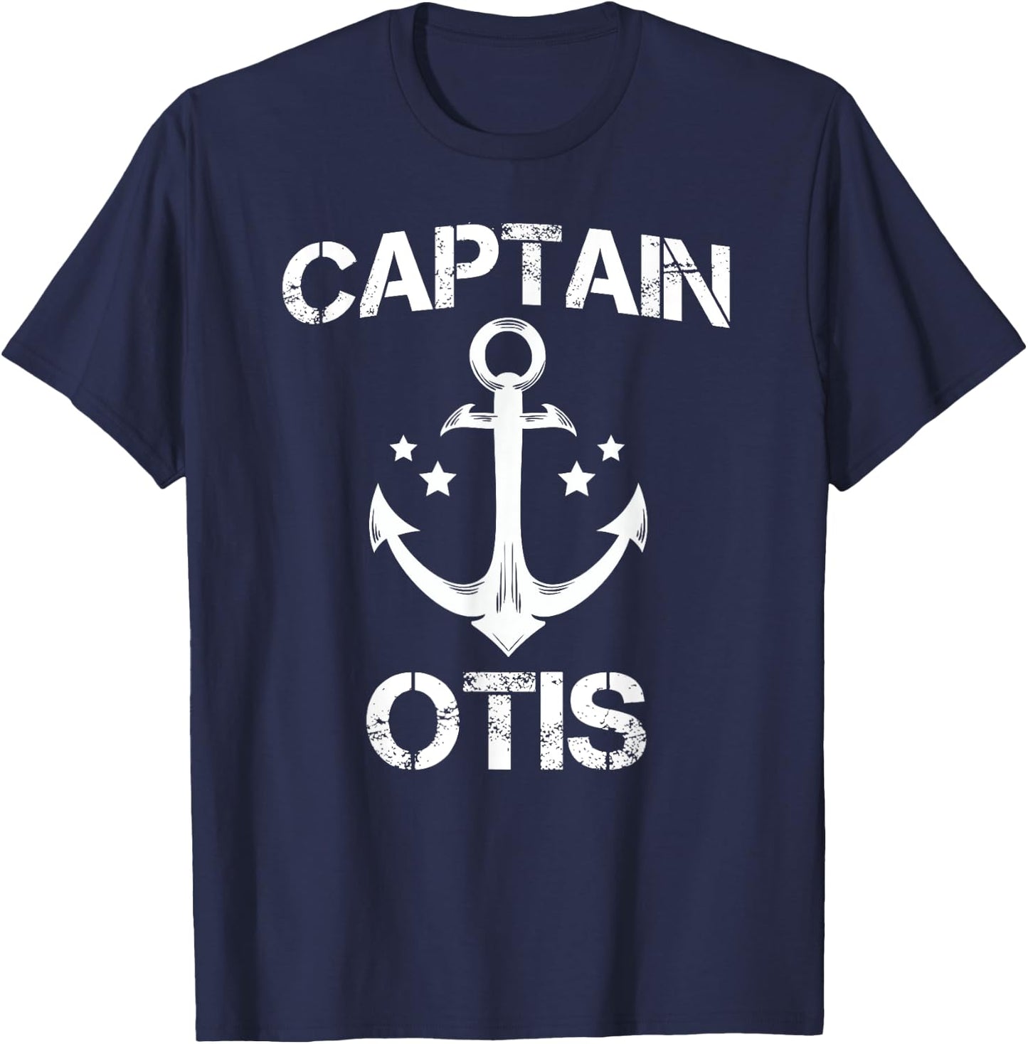 CAPTAIN OTIS Funny Birthday Personalized Name Boat Gift T-Shirt - T-Shirt | Navy