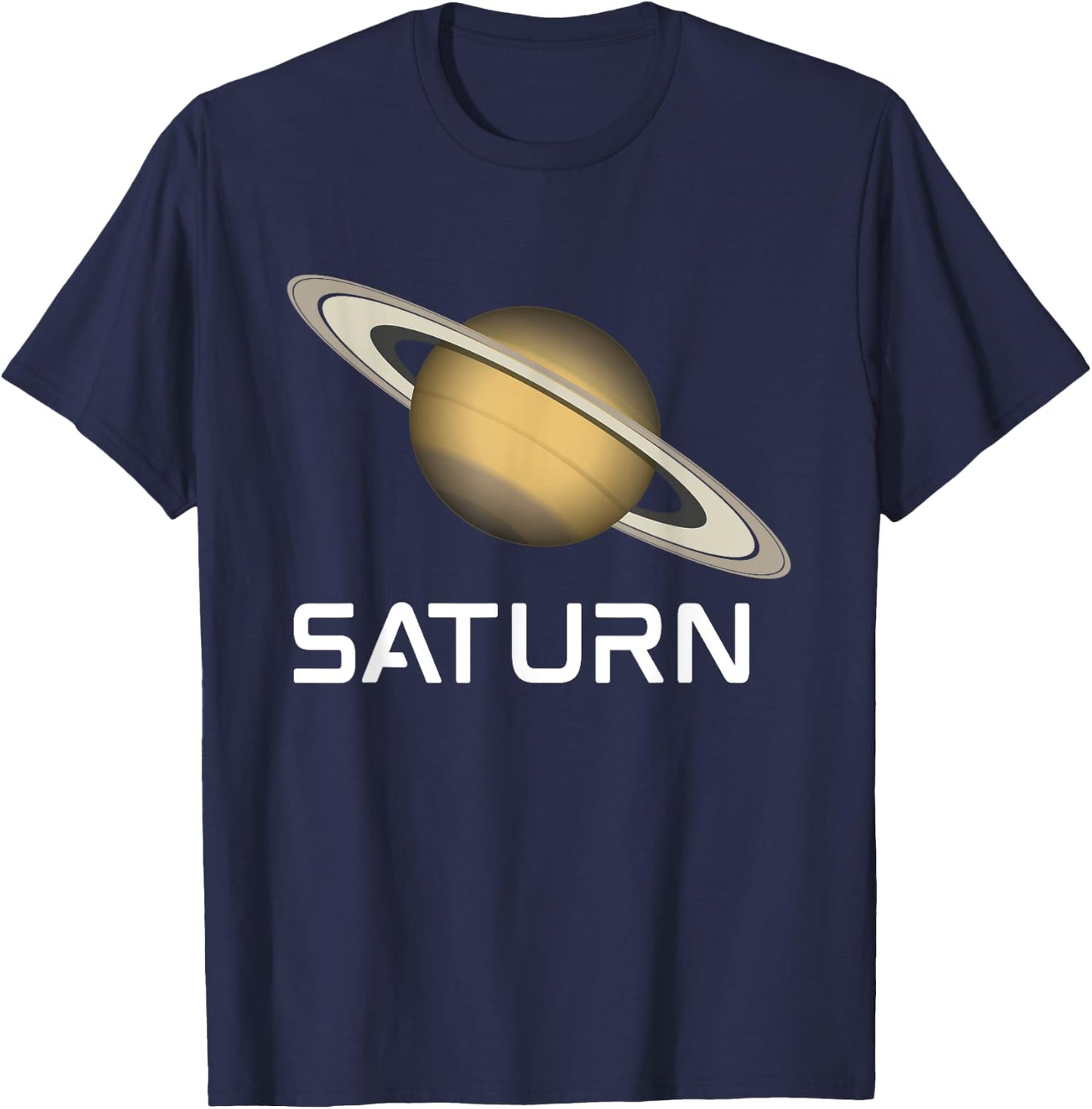 Solar System Planet Saturn Rings Outer Space T-Shirt - T-Shirt | Navy