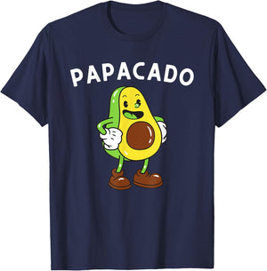 Papacado Dad Father - Avocado Lover & Guacamole Gift T-Shirt - T-Shirt | Navy
