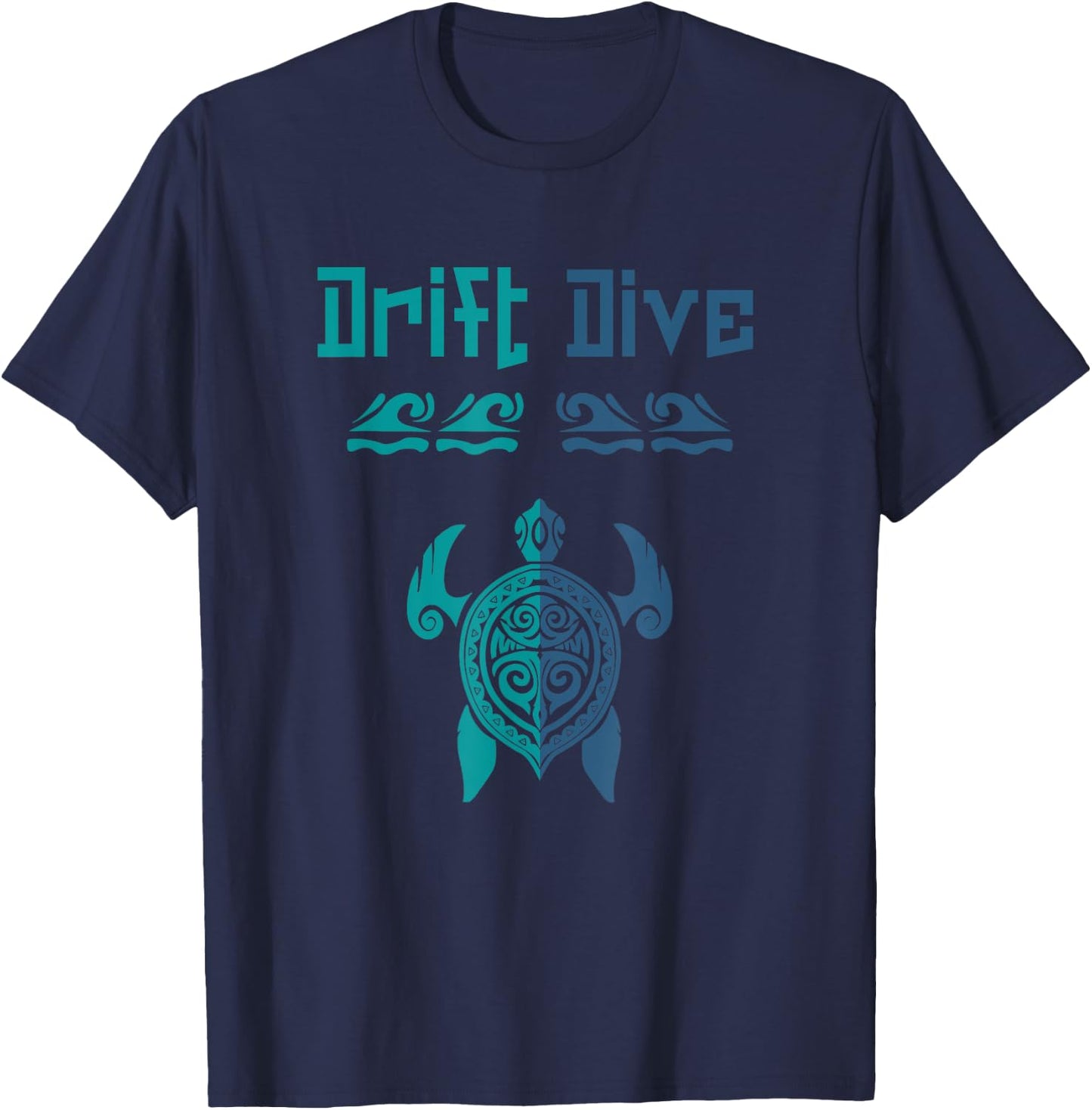 Drift Dive Polynesian Turtle - Funny Scuba Diving T-Shirt - T-Shirt | Navy