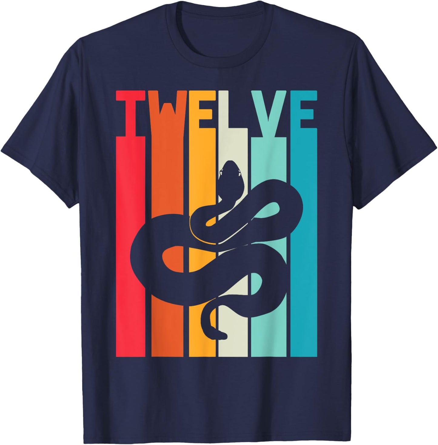 12th Birthday Vintage Snake Lover Pet Reptile 12 Years Old T-Shirt - T-Shirt | Navy