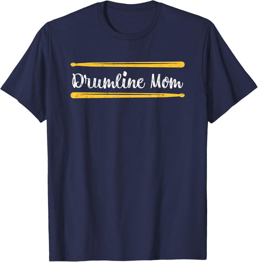 Funny Women Drum Lover Gift DrumLine Mom T-Shirt - T-Shirt | Navy