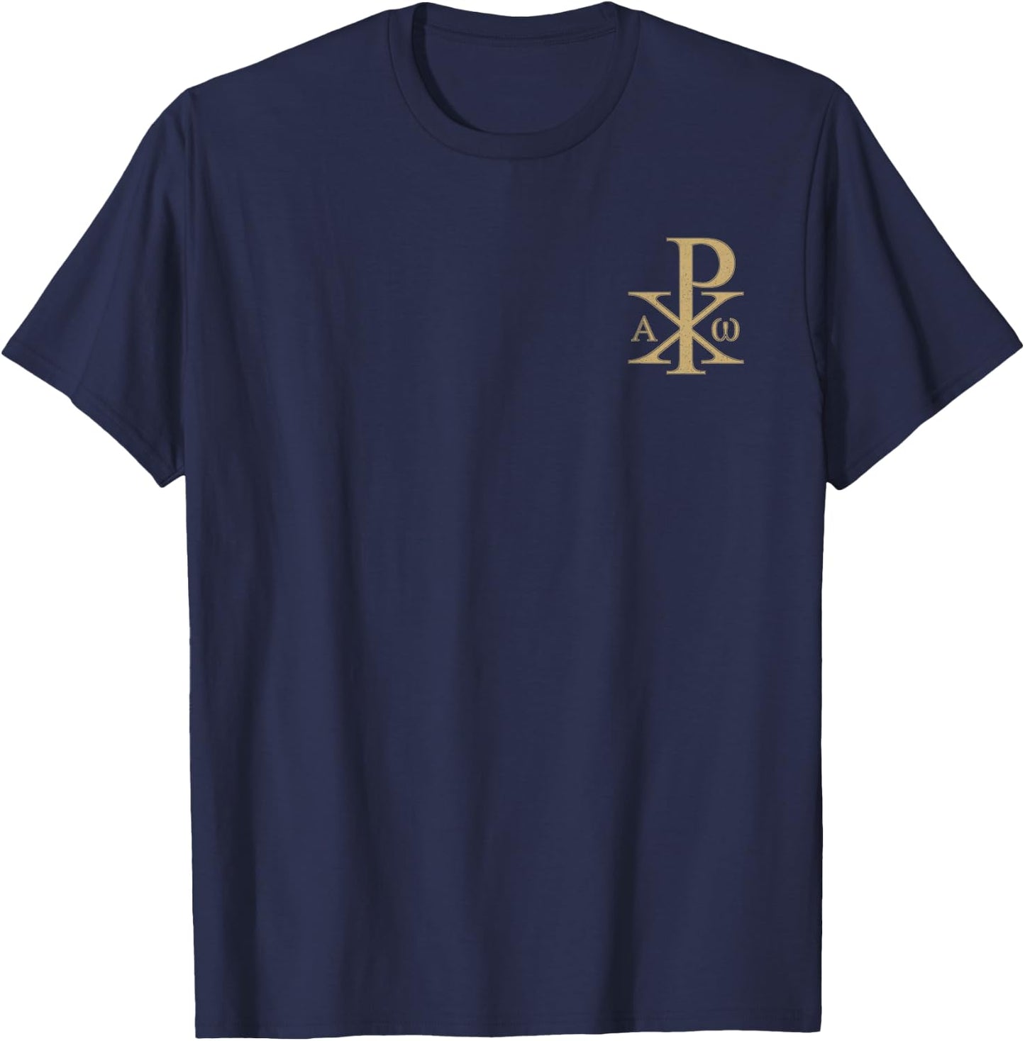 Chi Rho Alpha Omega Christian Cross Symbol T-Shirt - T-Shirt | Navy