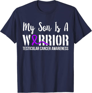 Testicular Cancer Shirt Gifts Awareness Ribbon Survivor T-Shirt - T-Shirt | Navy