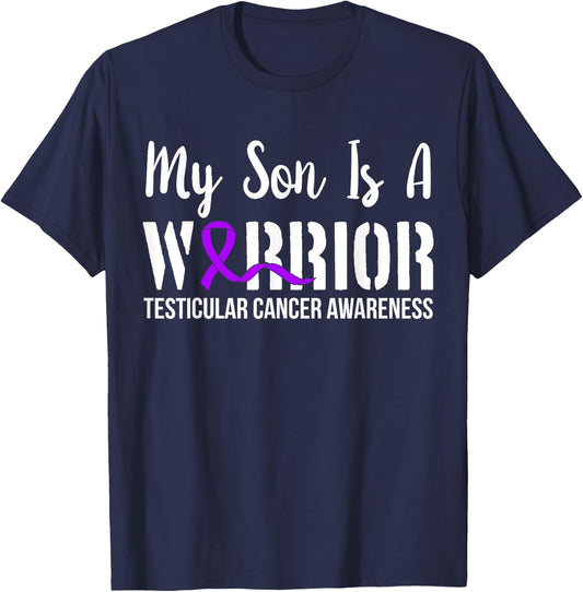 Testicular Cancer Shirt Gifts Awareness Ribbon Survivor T-Shirt - T-Shirt | Navy