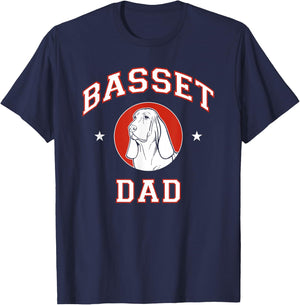 Basset Hound Dad Dog Father T-Shirt - T-Shirt | Navy