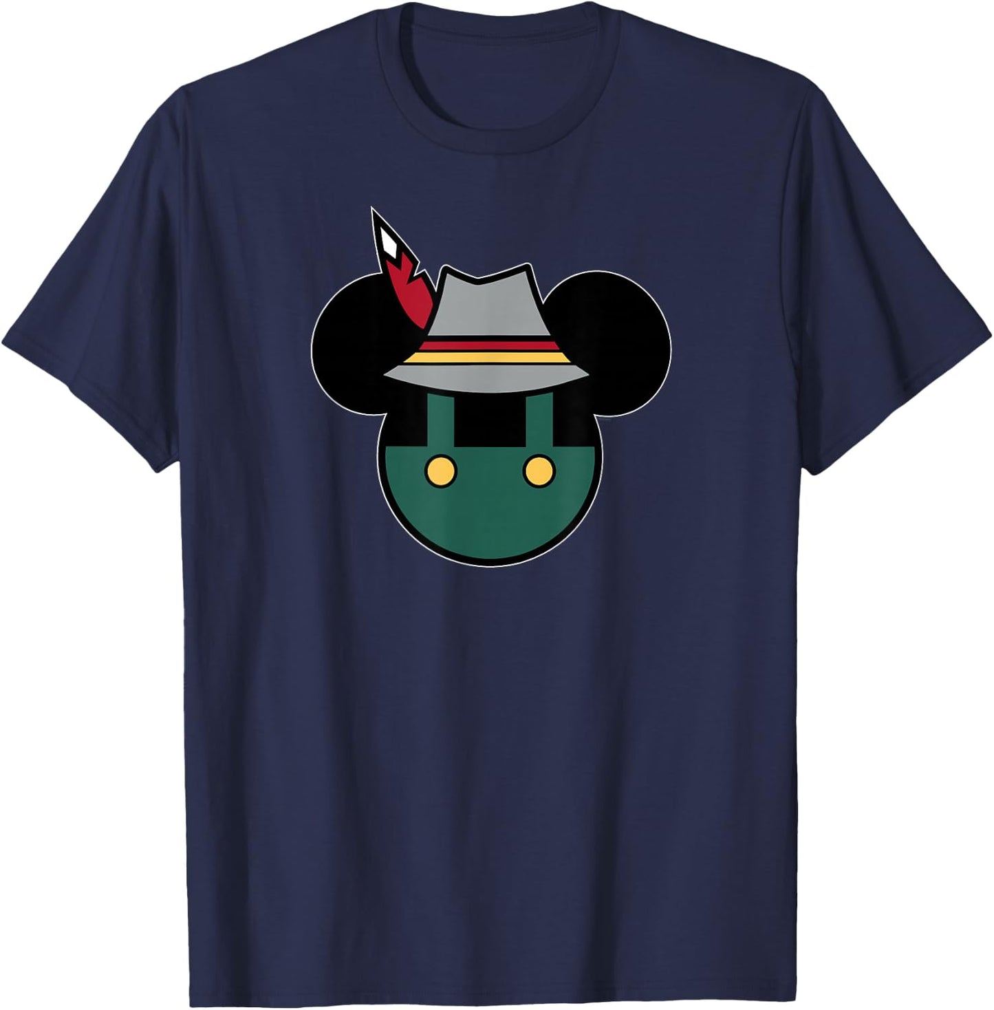 Disney Mickey Mouse Logo Oktoberfest German Hat & Lederhosen T-Shirt - T-Shirt | Navy