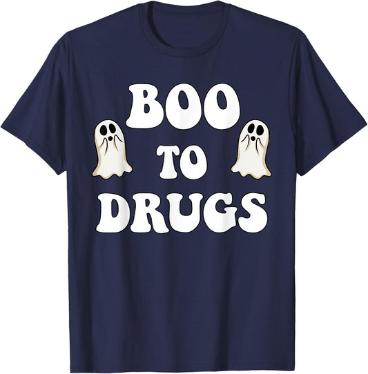 Red Ribbon Week BOO Drugs Yes To Halloween Say No To Drugs T-Shirt - T-Shirt | Navy