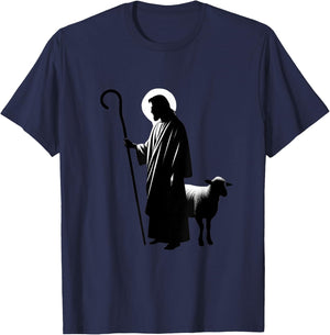 Christian Faith Jesus the Good Shepherd Lamb T-Shirt - T-Shirt | Navy