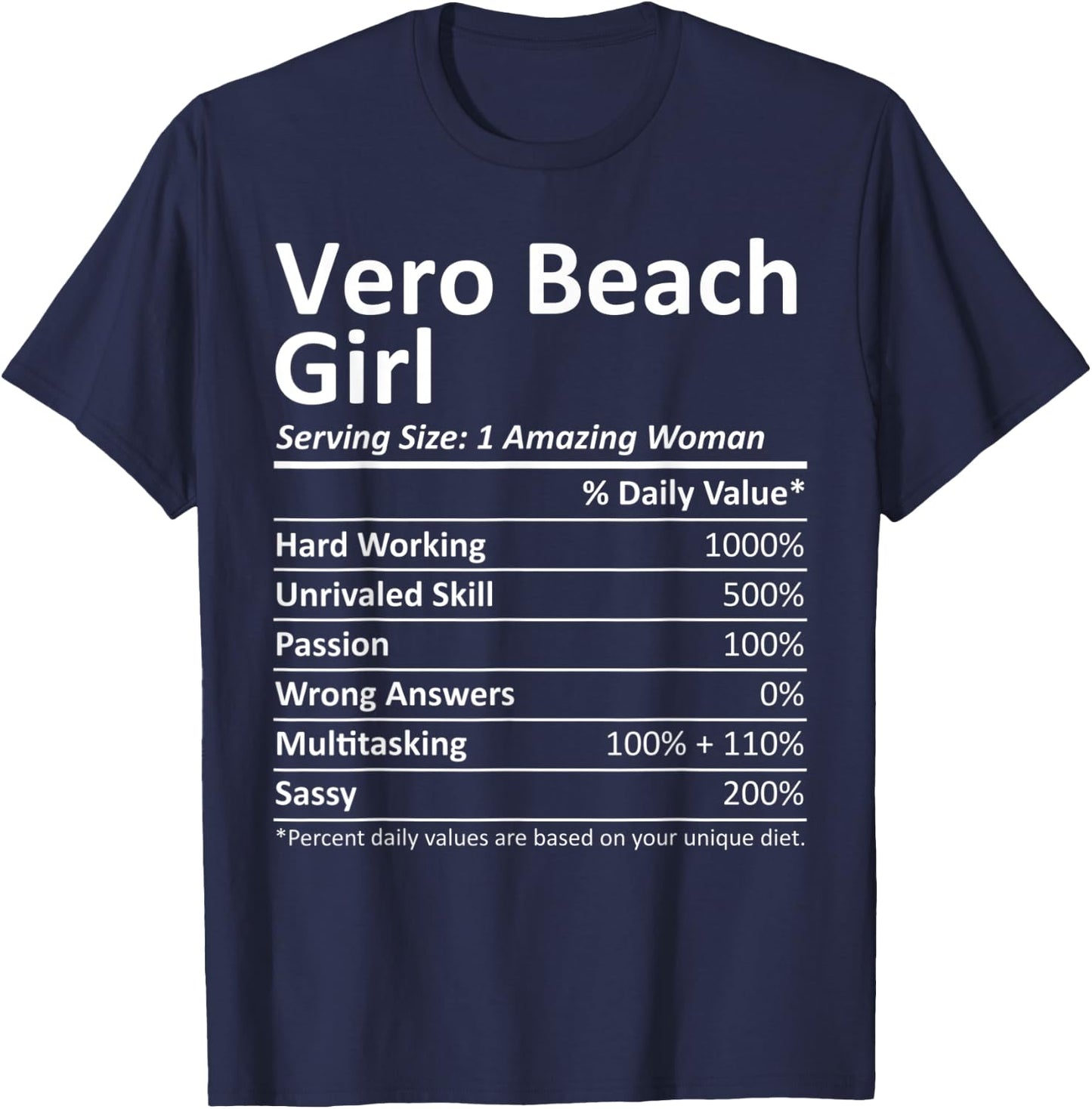 VERO BEACH GIRL FL FLORIDA Funny City Home Roots USA Gift T-Shirt - T-Shirt | Navy
