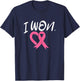 I Won Breast Cancer Awareness Support Pink Ribbon Survivor T-Shirt - T-Shirt | Navy