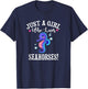 Cute Funny Cartoon Girl Who Loves Seahorses Lover T-Shirt - T-Shirt | Navy