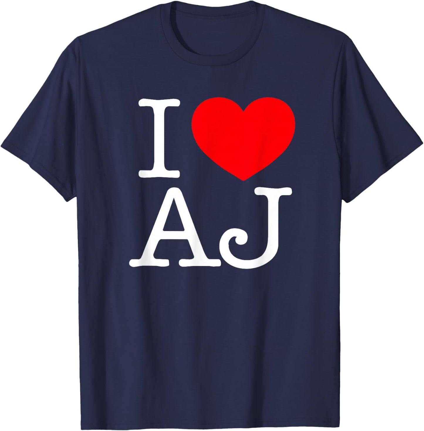 I Love (Heart) AJ T-Shirt - T-Shirt | Navy