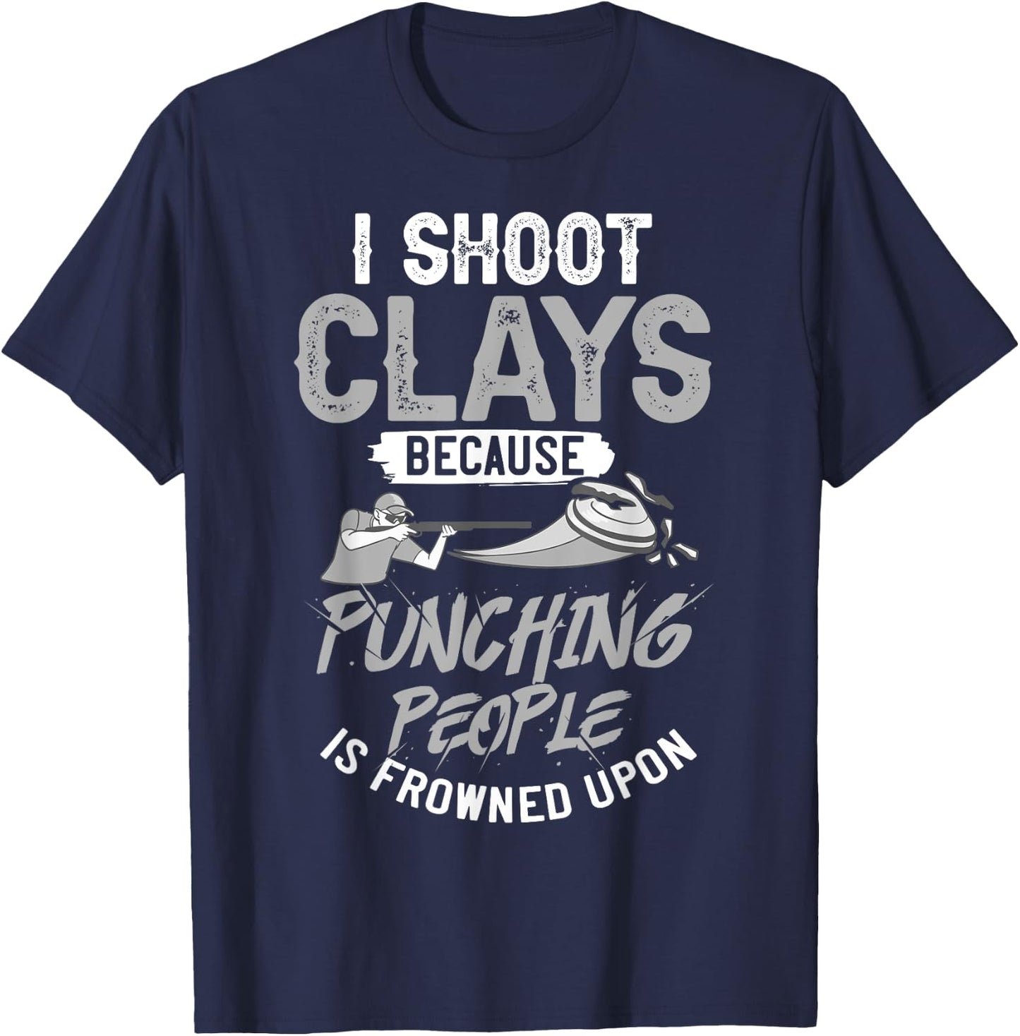 Sporting Clay Shooting Game Funny Sports T-Shirt - T-Shirt | Navy