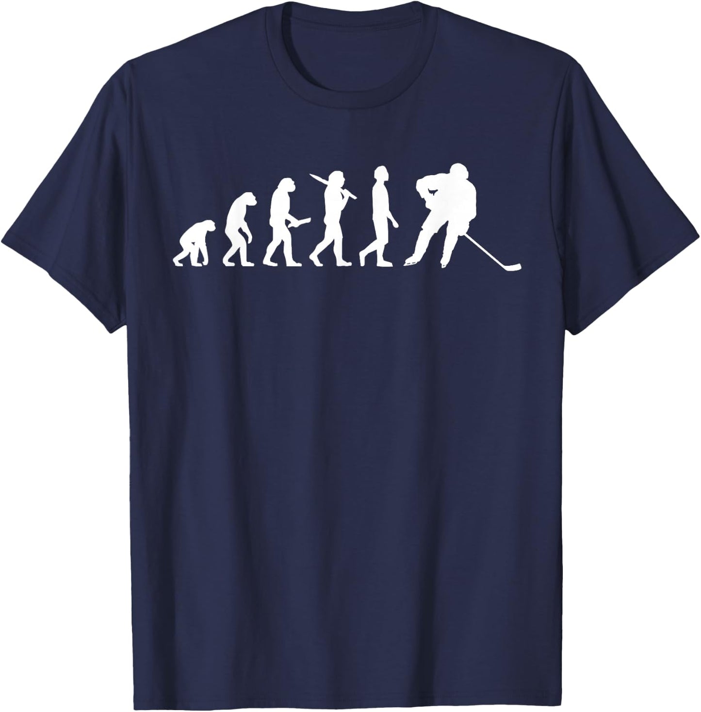 Ice Hockey Evolution Gift Ice Hockey Players T-Shirt - T-Shirt | Navy