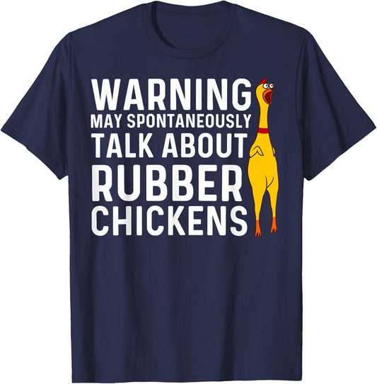 Funny Rubber Chicken Gift Men Women Rubber Chicken Costume T-Shirt - T-Shirt | Navy