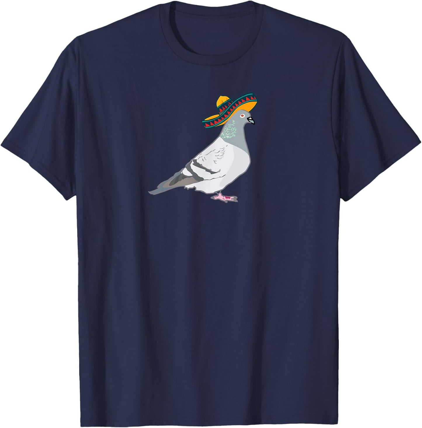 Funny pigeon pigeons with sombrero hat fun T-Shirt - T-Shirt | Navy