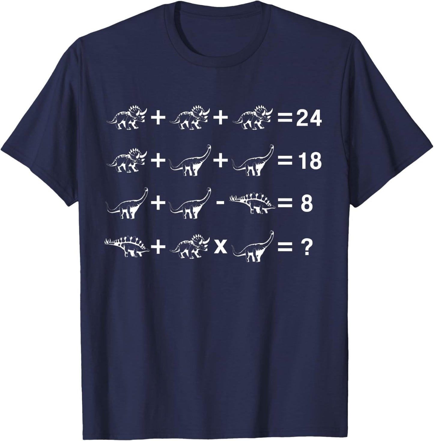 Dinosaurs math puzzle T-Shirt - T-Shirt | Navy