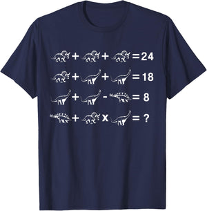 Dinosaurs math puzzle T-Shirt - T-Shirt | Navy