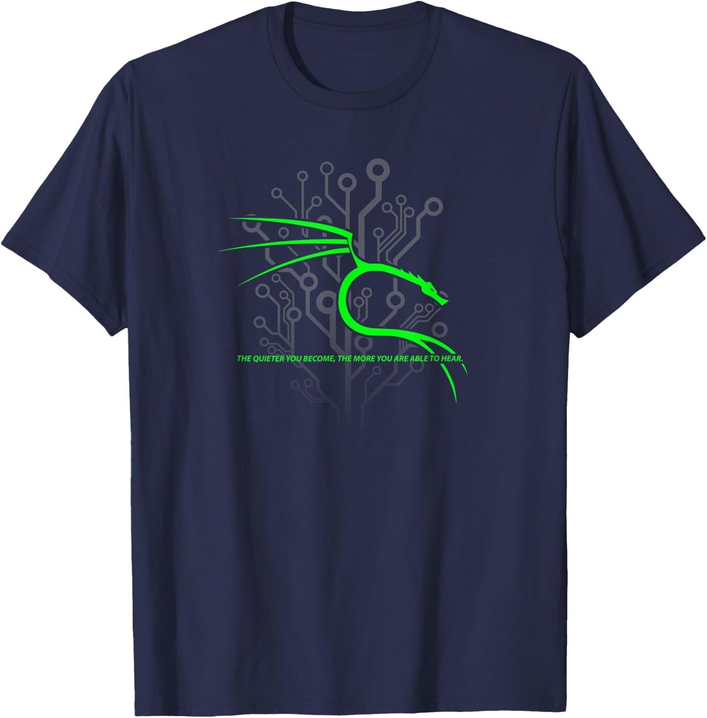 Backtrack Kali Linux with Dragon and Tagline - Green T-Shirt - T-Shirt | Navy