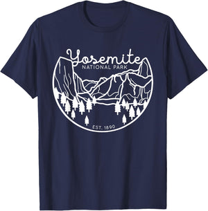 Yosemite National Park 1890 California Sierra Nevada T-Shirt - T-Shirt | Navy