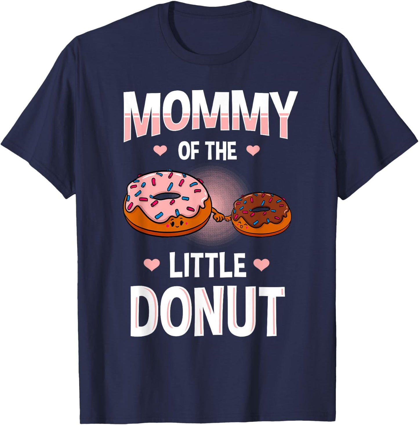 Mommy Of The Little Donut Gender Reveal Announcement T-Shirt - T-Shirt | Navy