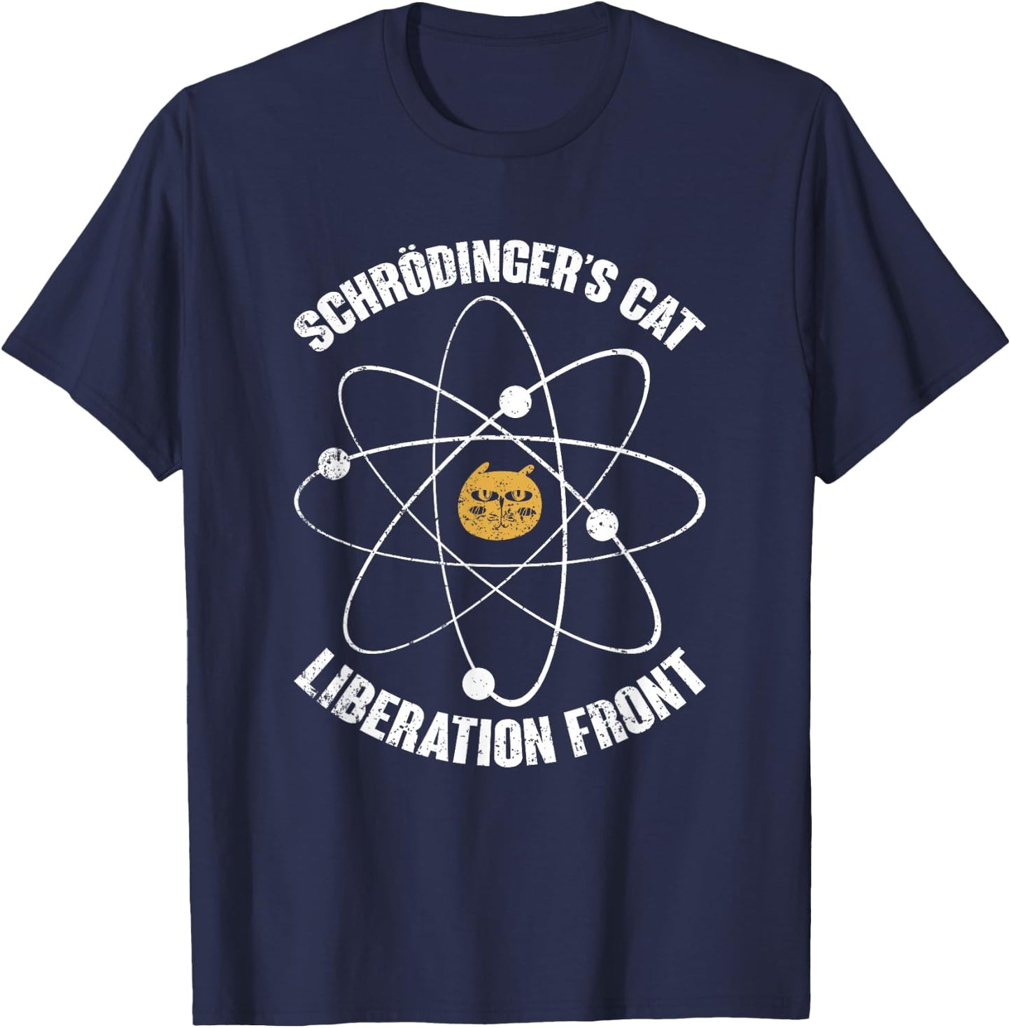 Schrödingers Cat Liberation Front Funny Physics T-Shirt - T-Shirt | Navy