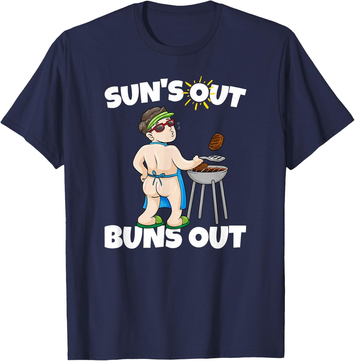 Suns Out Buns Out I Barbecue Pulled Pork Steak BBQ Grilling Men Women T-Shirt - T-Shirt | Navy