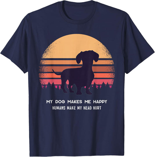 Dachshund Doxie Wiener Sausage Dog Women Kids T-Shirt - T-Shirt | Navy