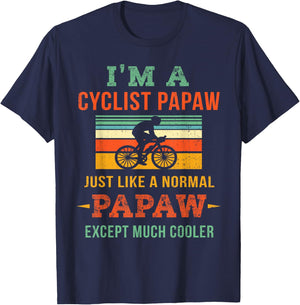 Retro Cyclist Papaw Gift Grandpa Cycling Road Biking T-Shirt - T-Shirt | Navy