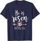 He is Risen Floral Arrow Easter Christian Women Teen Girls T-Shirt - T-Shirt | Navy