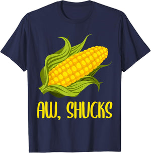 Funny Corn On Cob Corn Gift Women Cool Aw Shucks T-Shirt - T-Shirt | Navy