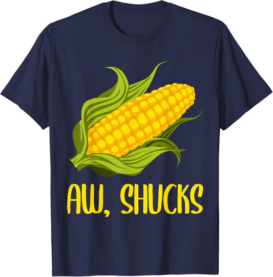 Funny Corn On Cob Corn Gift Women Cool Aw Shucks T-Shirt - T-Shirt | Navy