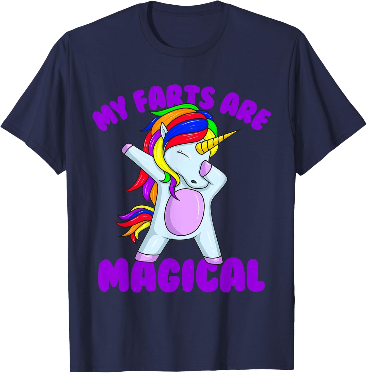 My Farts Are Magical Unicorn Embarrassing T-Shirt - T-Shirt | Navy