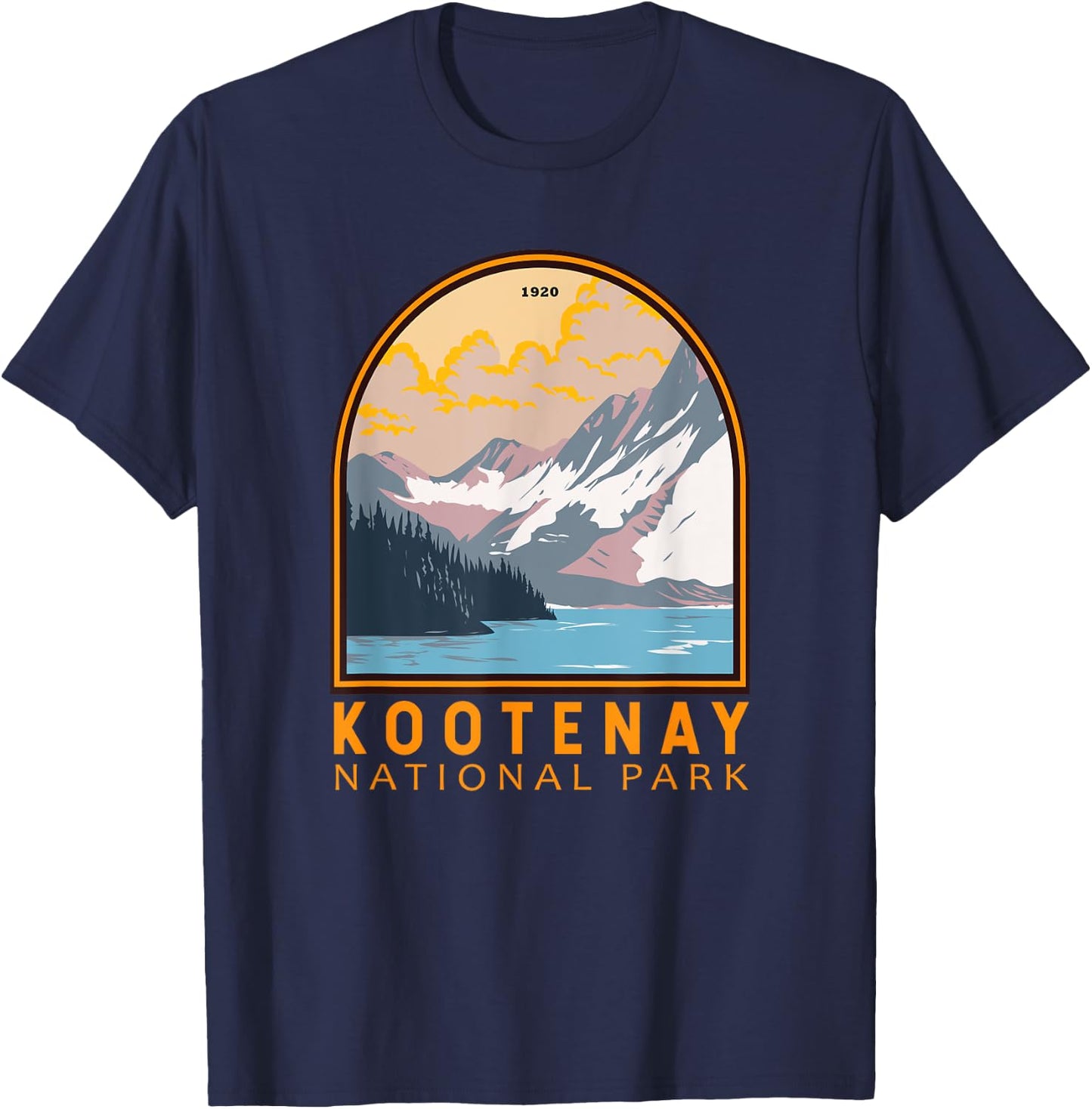 Kootenay National Park Canada Vintage Emblem T-Shirt - T-Shirt | Navy