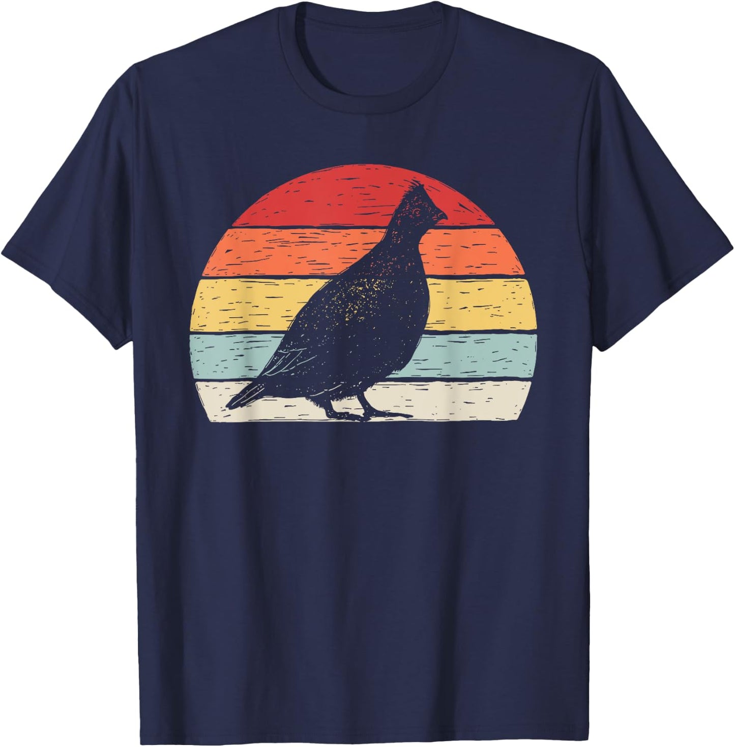 Vintage Retro Grouse T-Shirt - T-Shirt | Navy